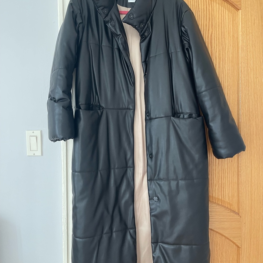 Winter coat from eco leather